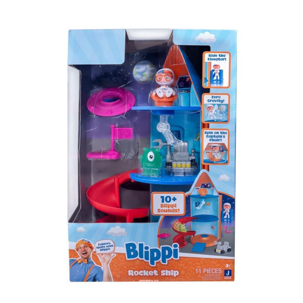 11pc Blippi Large Play Set Rocket Ship