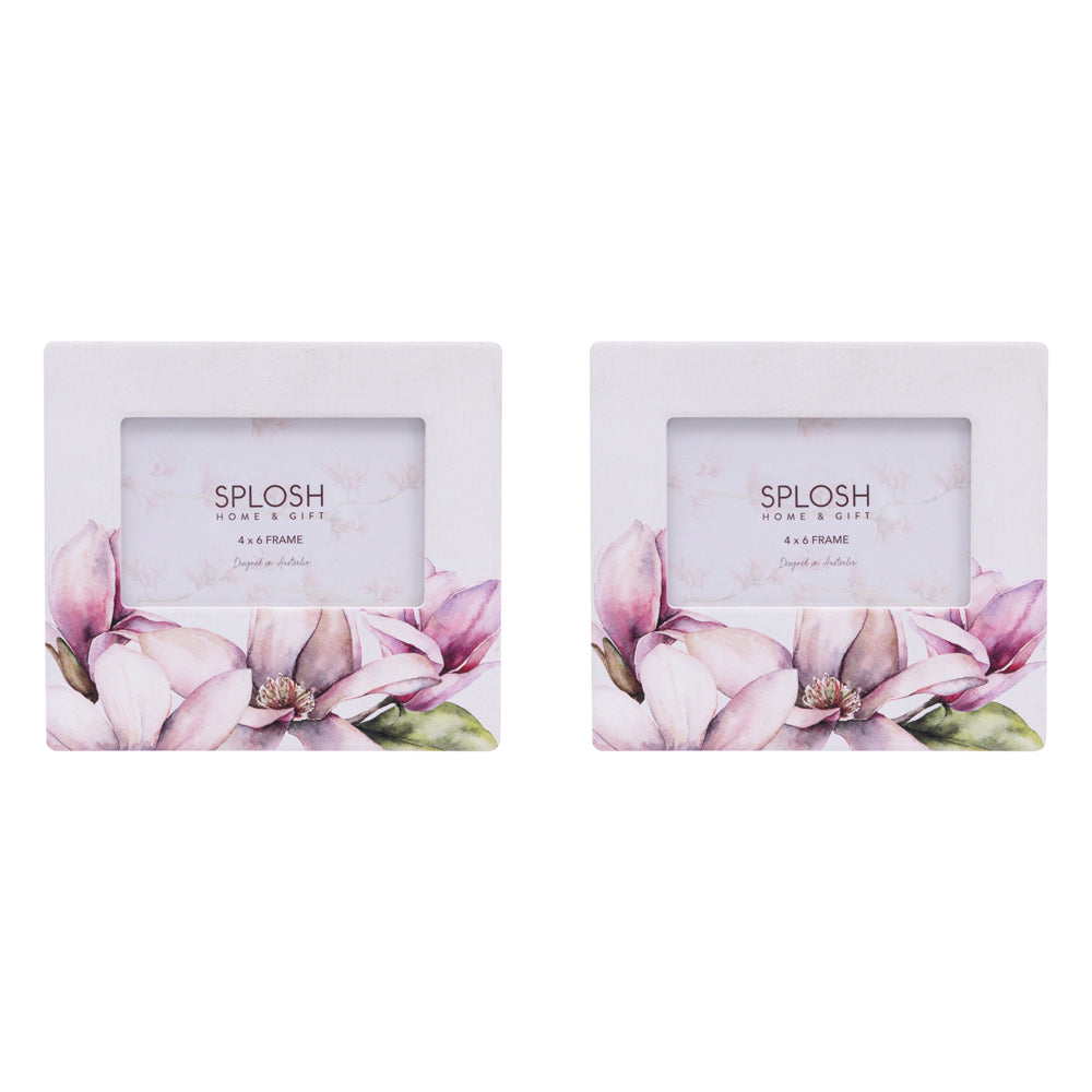 2PK Splosh Blossom 4x6" Ceramic Picture Frame Photo Holder Wall Hanging