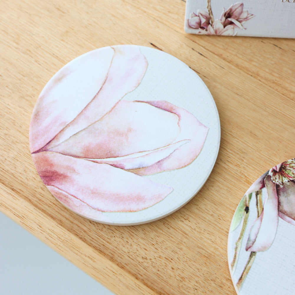 6PK Splosh Blossom Floral 10cm Ceramic Coaster Drink Mat Round