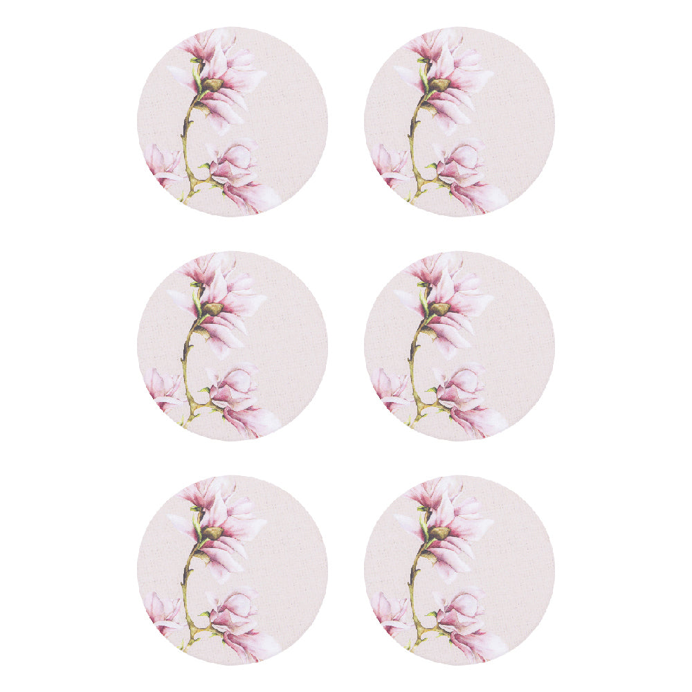 6PK Splosh Blossom 10cm Ceramic Coaster Drink Mat Round