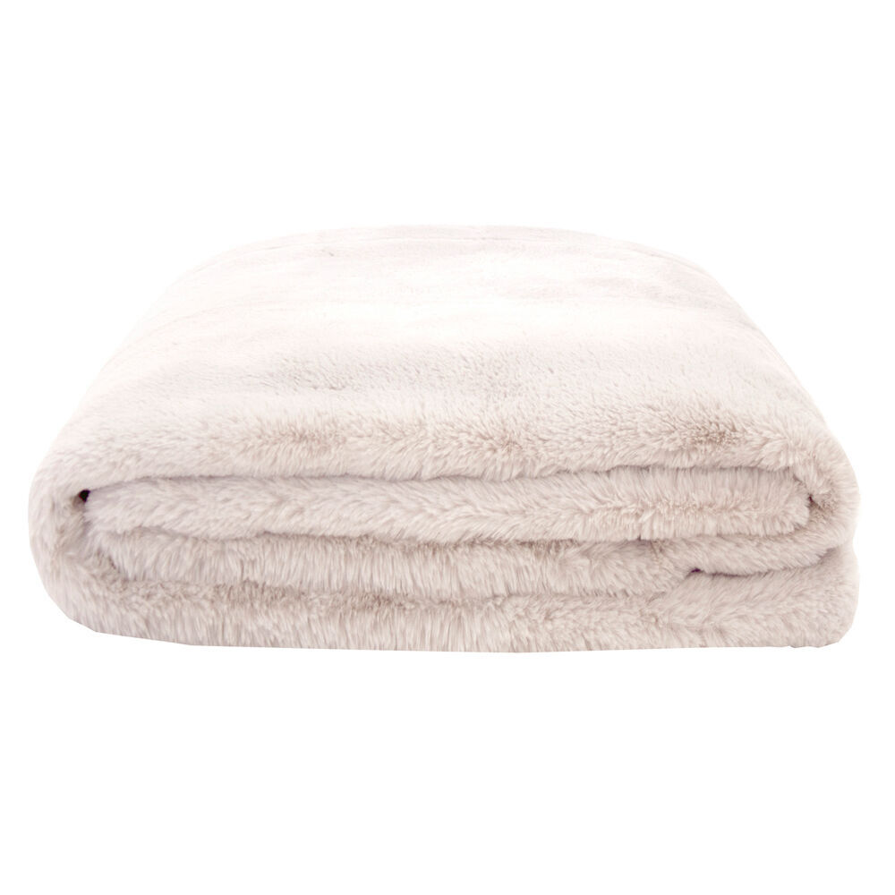 Bambury Frida Warm Sofa Blanket Soft Faux Fur Bedroom Throw 150x200cm Snow