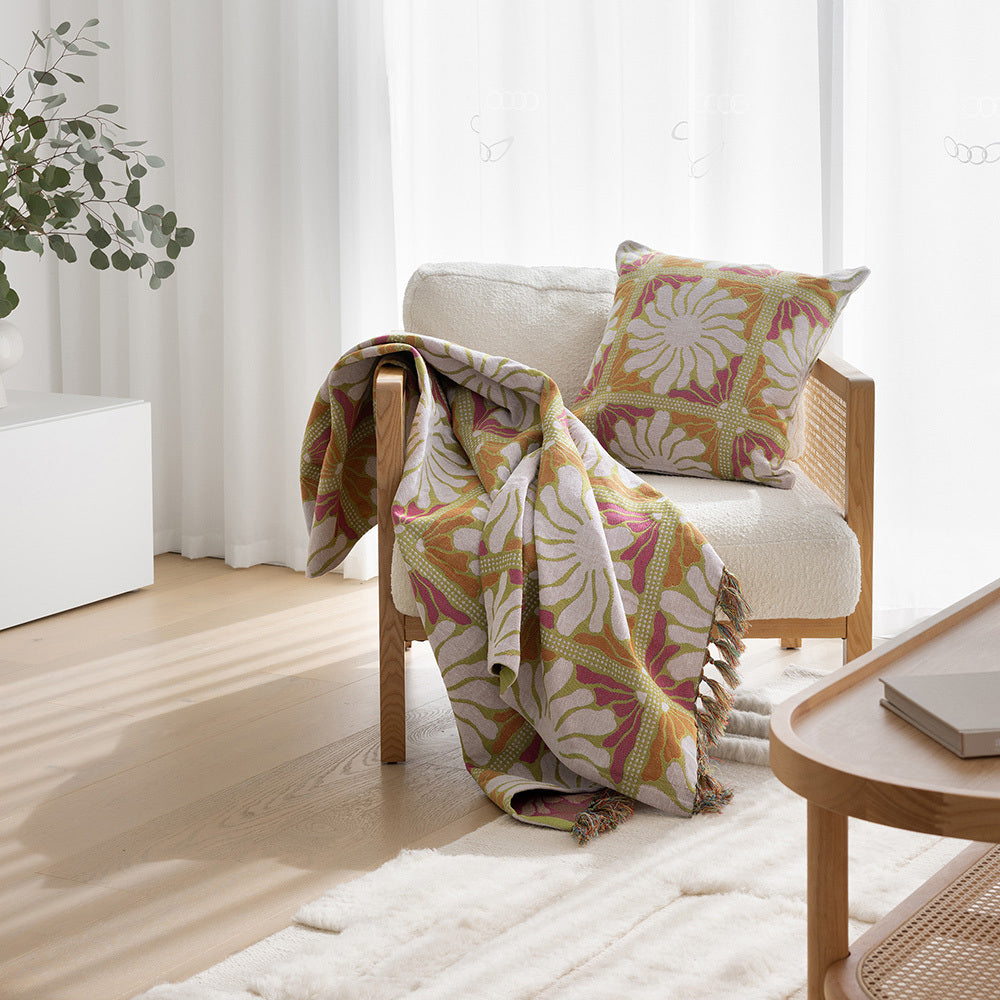 Bambury Zinnia Poly/Cotton Square Cushion 50x50cm Sorbet
