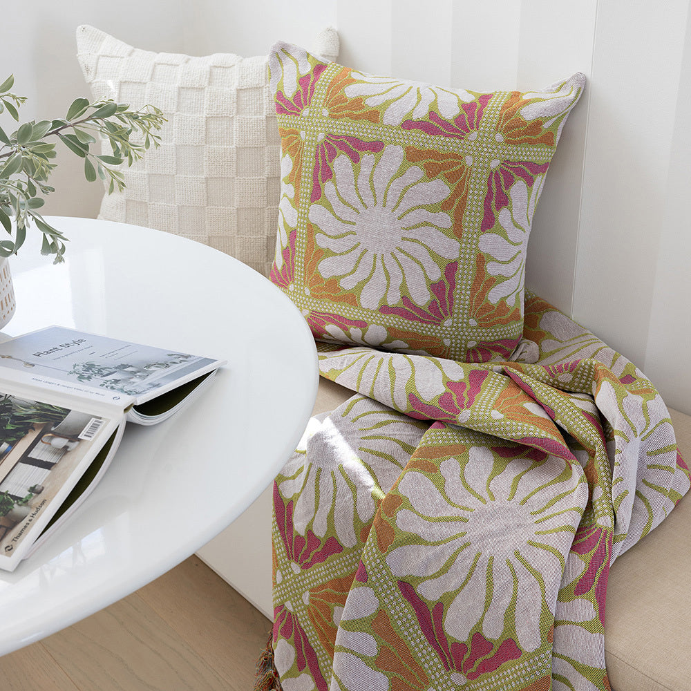 Bambury Zinnia Poly/Cotton Square Cushion 50x50cm Sorbet