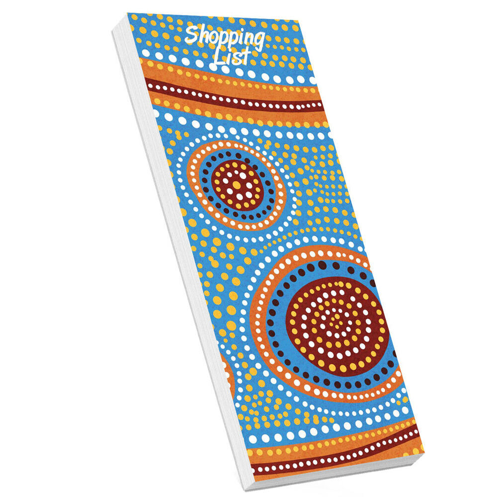 10PK Aboriginal/Indigenous Pattern Shopping List Jotter Tall Multi-Page Notepad