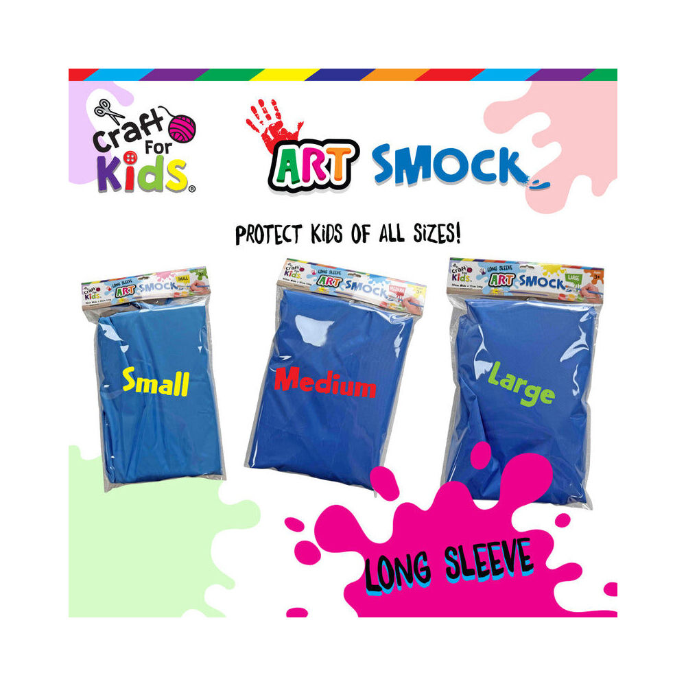 Craft For Kids Long Sleeve Art Smock Water-Resistant Small 52x70cm 2y+