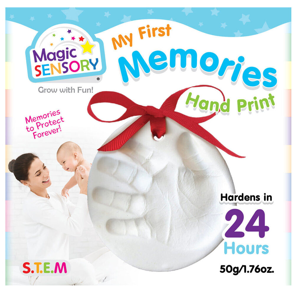 Magic Sensory Hand Print Keepsake Memory Kit Air-Dry Clay No Bake Kids 18m+