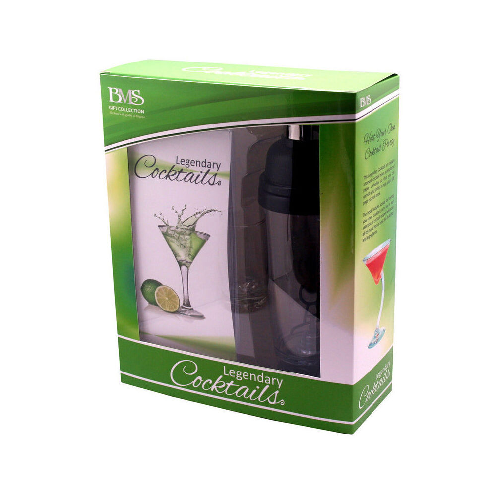 2x 2pc BMS Gifts Legendary Cocktails Gift Set Tornado Mixer w/108 Page Recipe Book