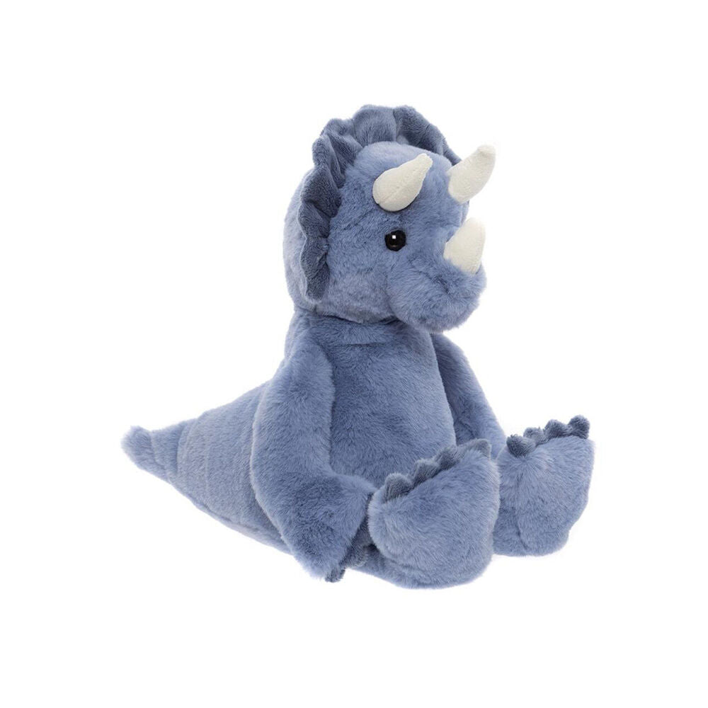 Charlie Bears Troy the Triceratops Dinosaur Kids Large Plush Toy 0Y+ Blue