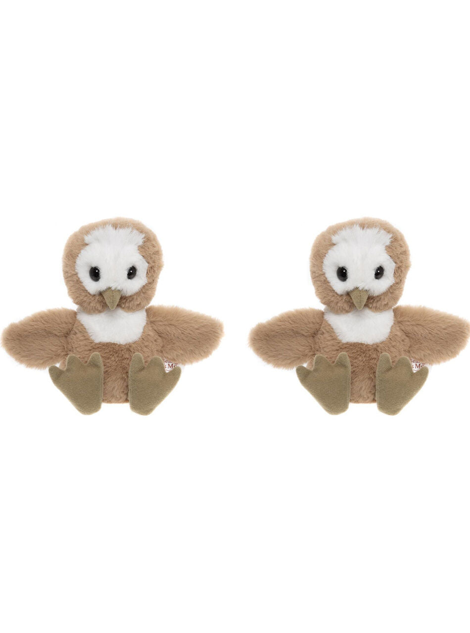 2PK Charlie Bears Hoot the Owl Small Childrens Plush Toy 0Y+ Brown