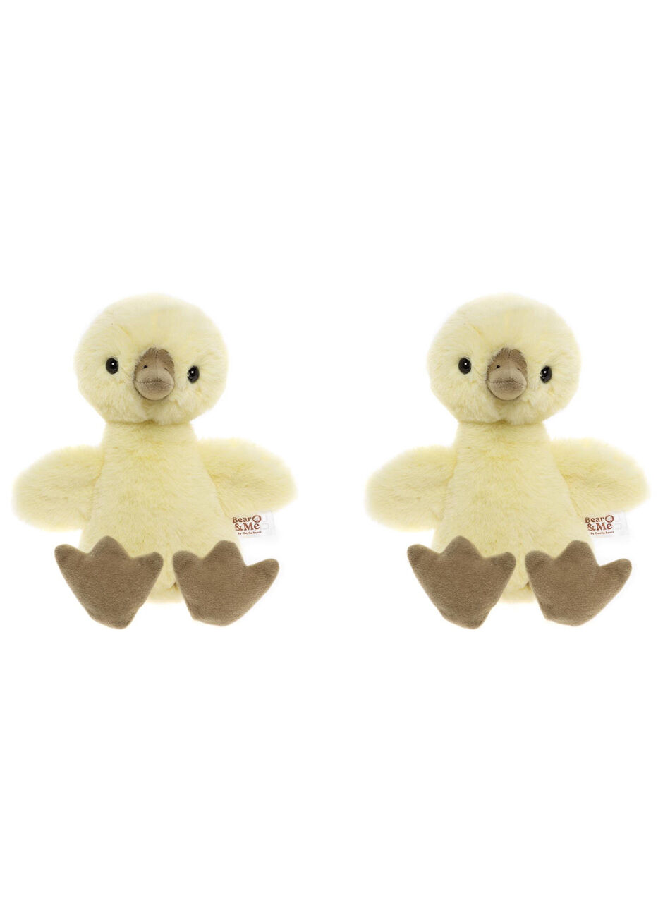 2PK Charlie Bears Waddle the Duckling Small Kids Plush Toy 0Y+ Yellow