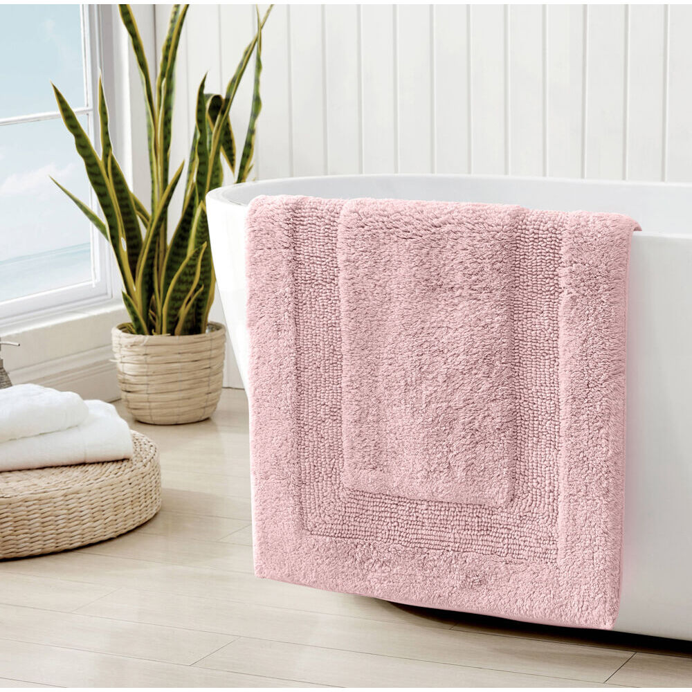 Tommy Bahama 43x61cm Longbranch Reversible Cotton Bath Mat Petal Pink