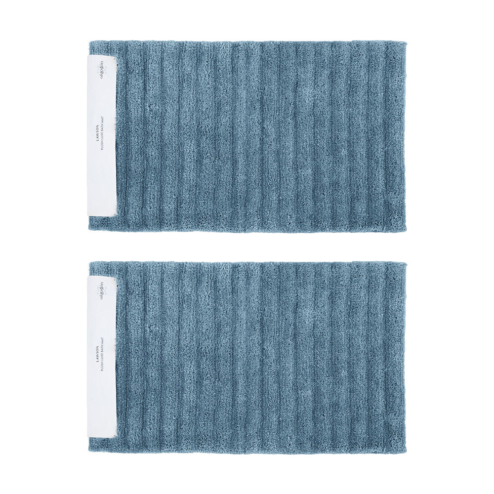 2PK Algodon Lawson Plush Bath Ultra-Soft Floor Mat Denim 50x80cm