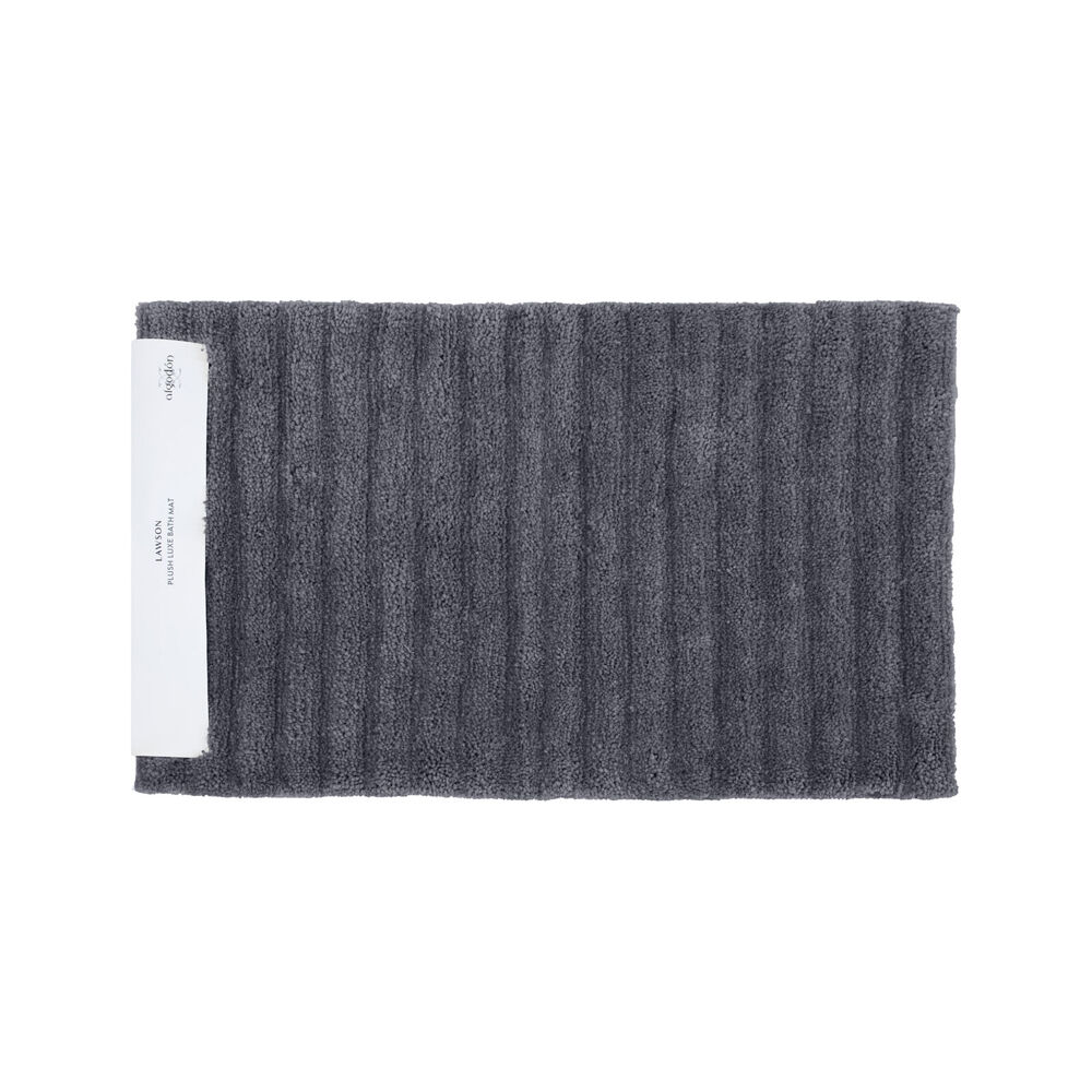 Algodon Polyester Lawson Plush Bath Runner Non-Slip Soft Floor Mat Ebony