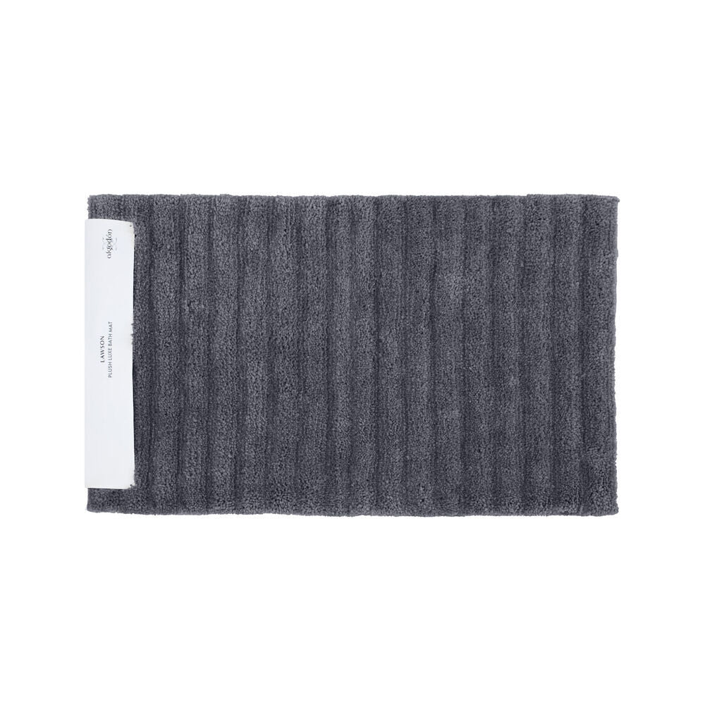 2PK Algodon Polyester Lawson Plush Bath Runner Non-Slip Soft Floor Mat Ebony