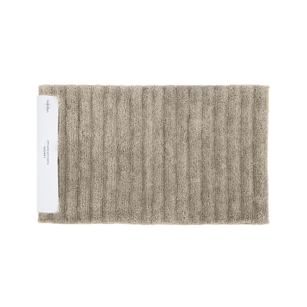 2PK Algodon Polyester Lawson Plush Bath Runner Non-Slip Soft Mat Taupe 50x80cm