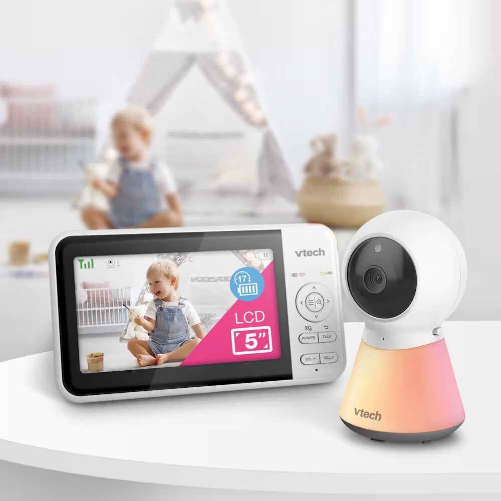 VTech Full Colour Baby Video & Audio Monitor Twin Camera - White