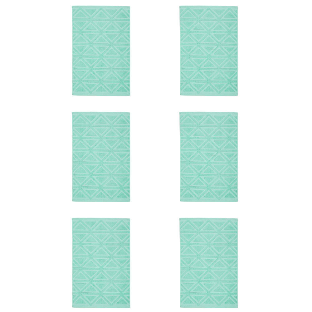 6PK Kas Australia Mason Cotton Bath Mat Bathroom Decor 50x80cm - Aqua