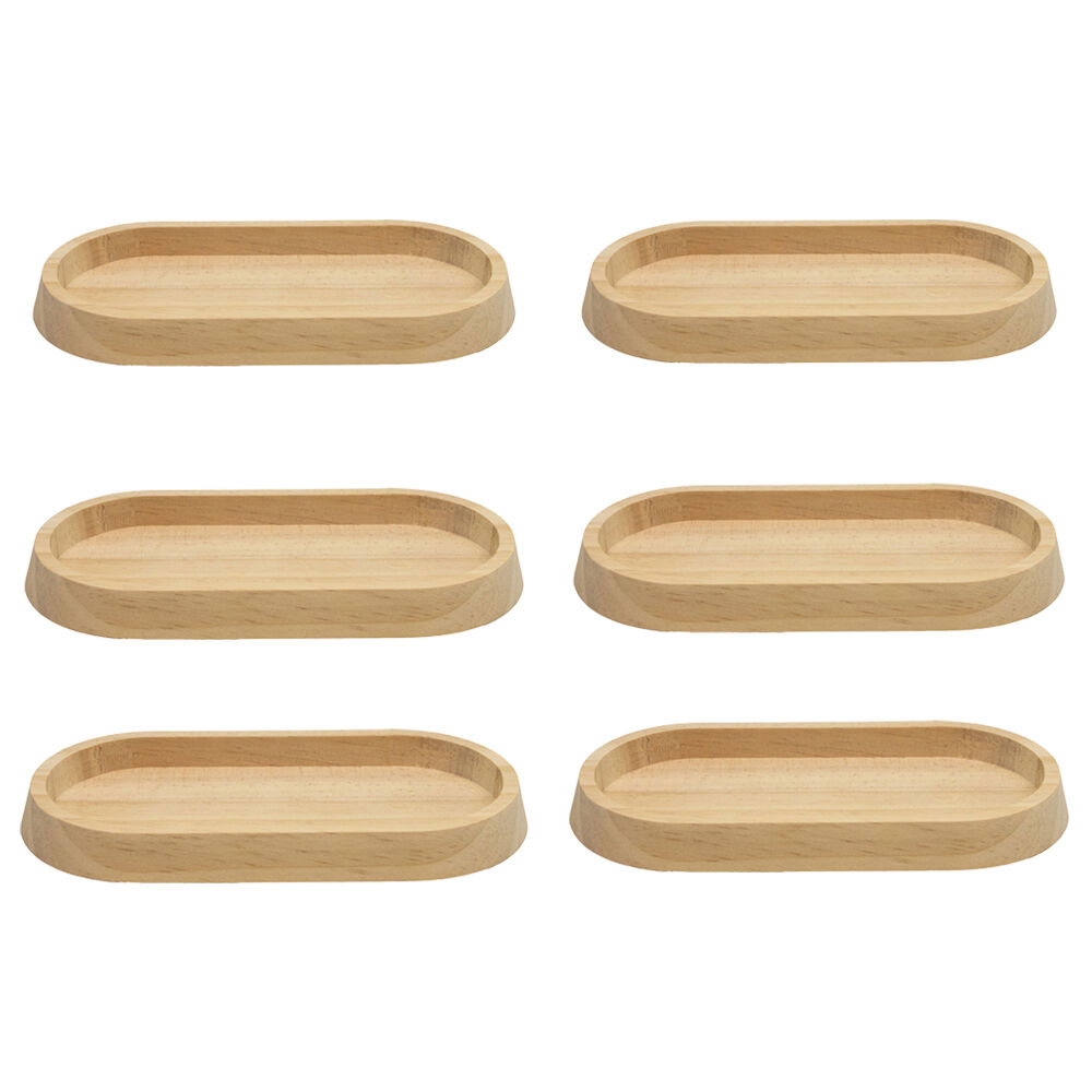 6PK Boyle Wood Trinket Tray/Organiser Craft Project For Jewellery/Keys 20x10x2cm