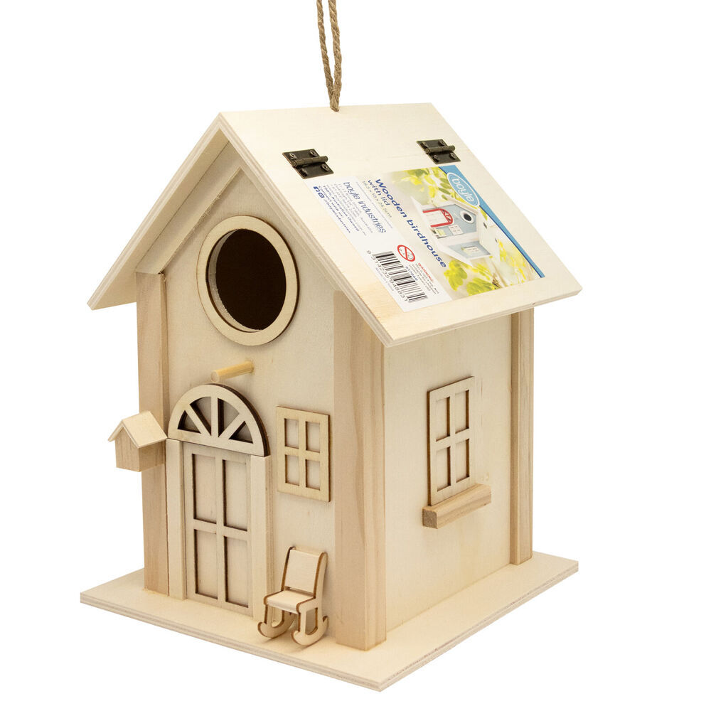2PK Boyle Wood Birdhouse w/Open Top Craft Project/Home Decoration 18.5x18x24.5cm