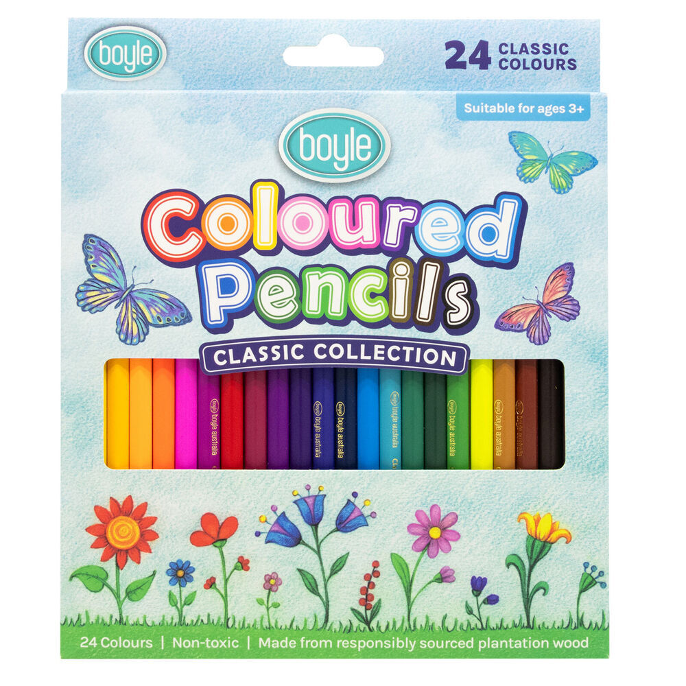 6x 24PK Boyle Coloured Pencil Set - Classic Collection Non-Toxic 3y+