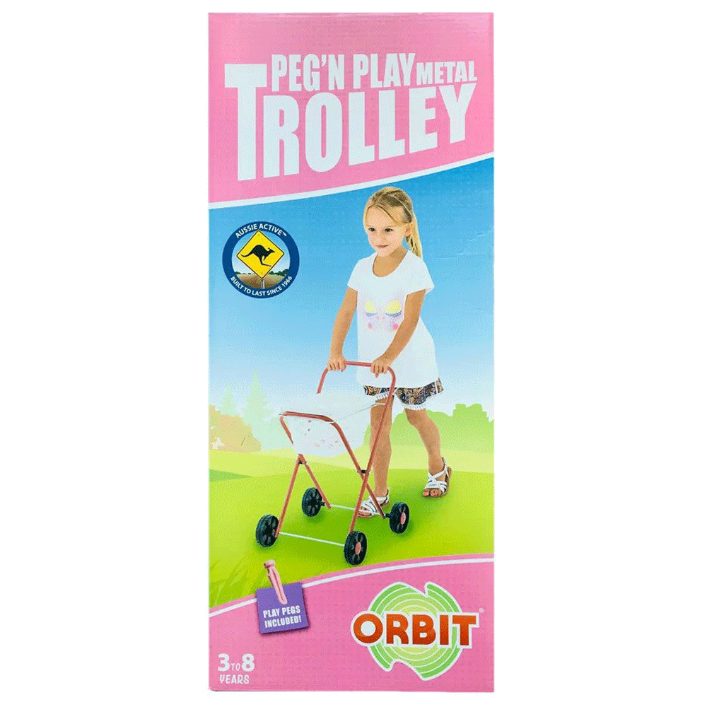 Orbit Metal Clothes Trolley & Basket Kids/Childrens Pretend Play Toy 3+