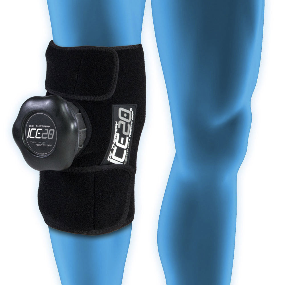 Ice20 Ice Therapy 24cm Compression Knee Wrap w/ Ice Bag XL
