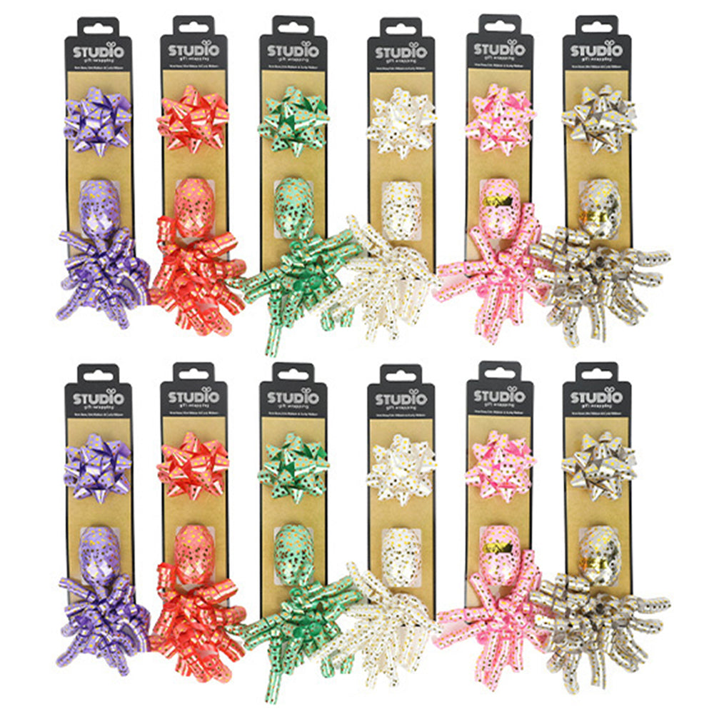 12PK Studio Gift Wrapping Polka Dot Gift Wrapping Set Home Party Decor Asstd