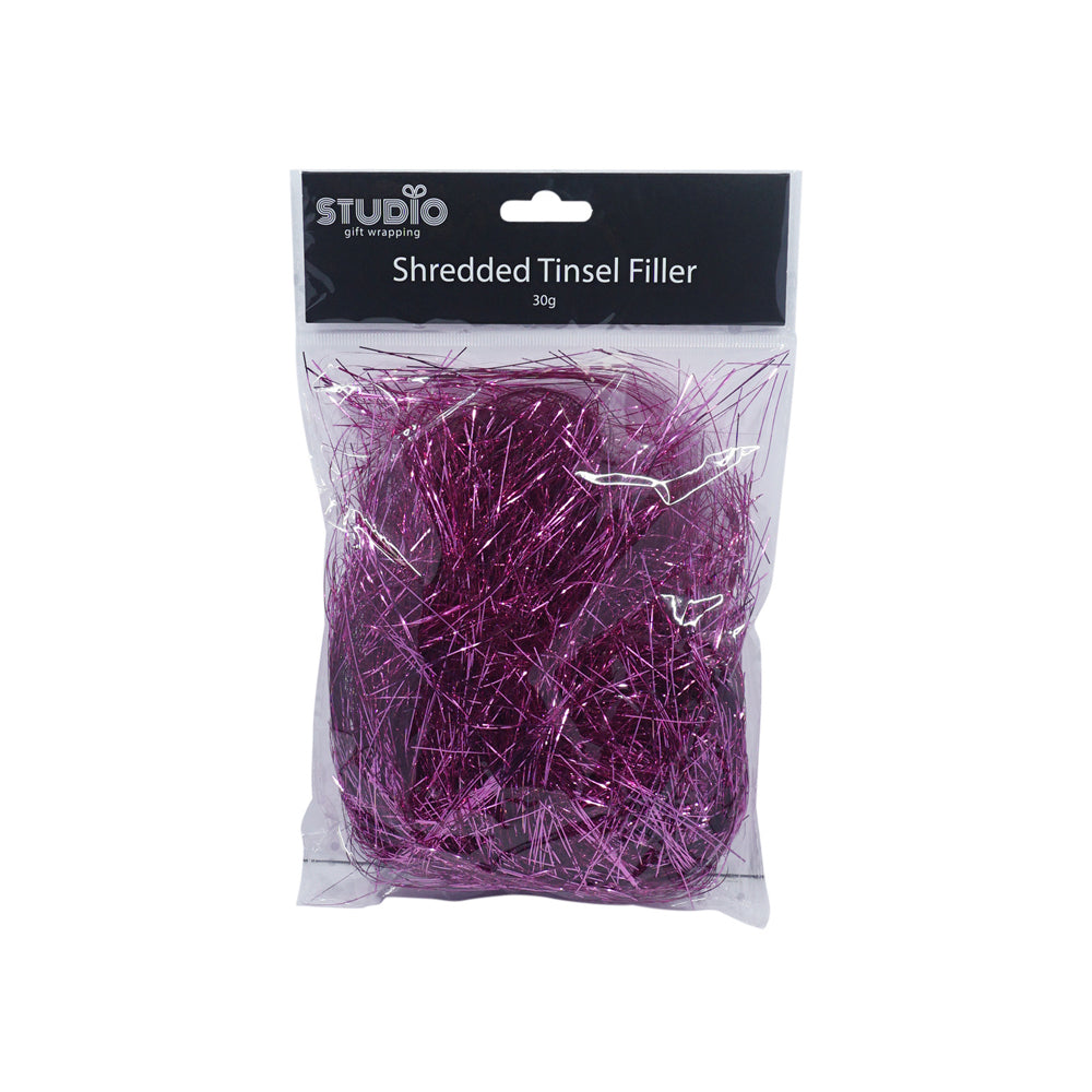 12PK Studio Gift Wrapping 30G Filler/Shred Tinsel Hot Pink