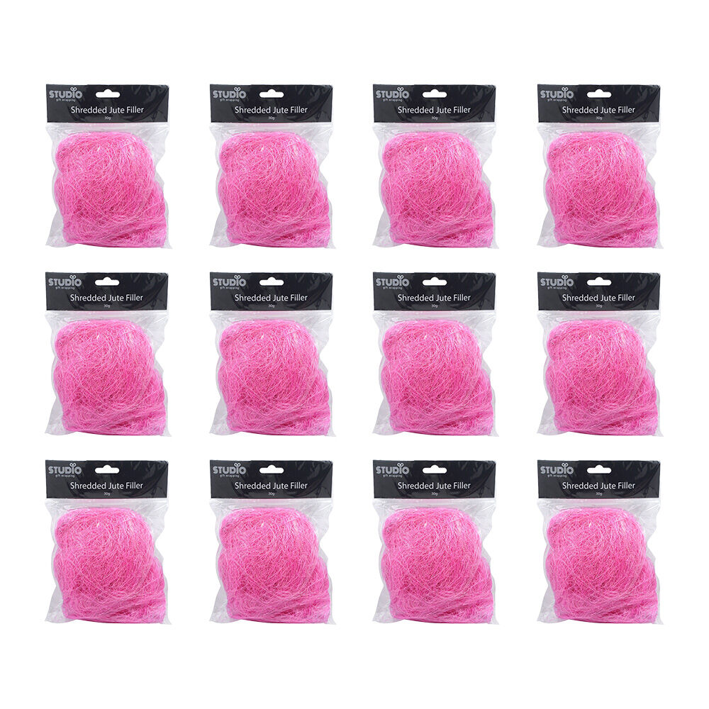 12PK Studio Gift Wrapping 30g Filler/Shredded Jute Pink