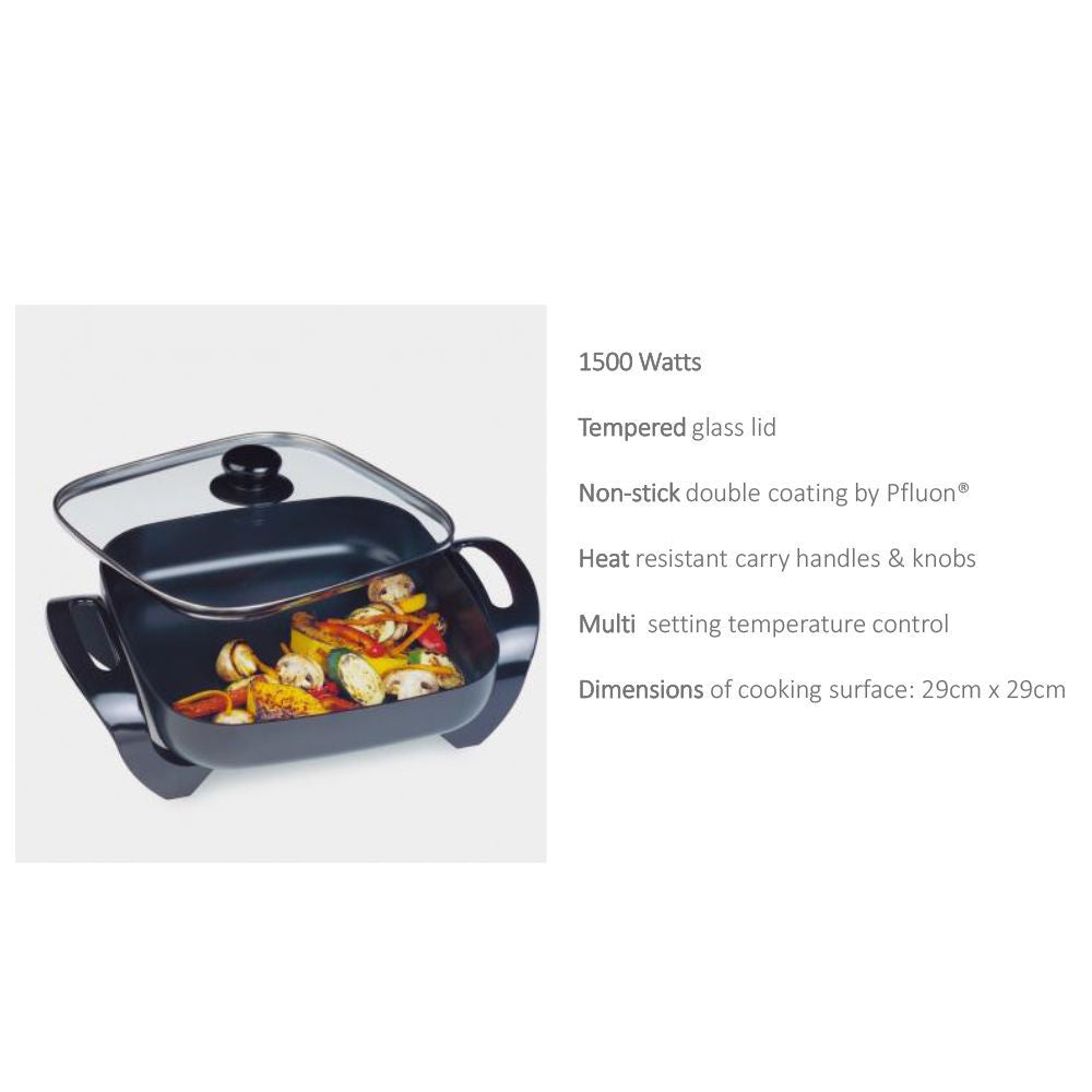 29cm Electric Square Non-Stick Frypan Cooker
