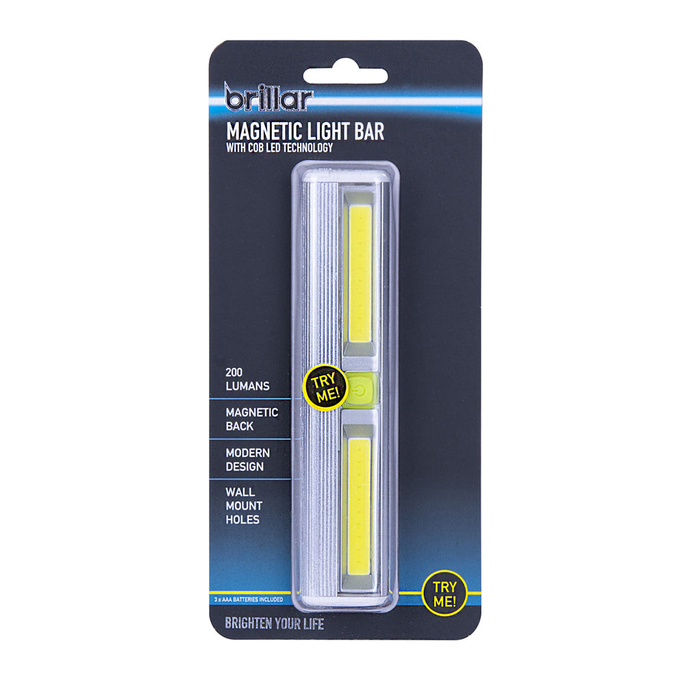 2PK Brillar Wireless 15.8cm Light Bar w/Cob LED - Silver