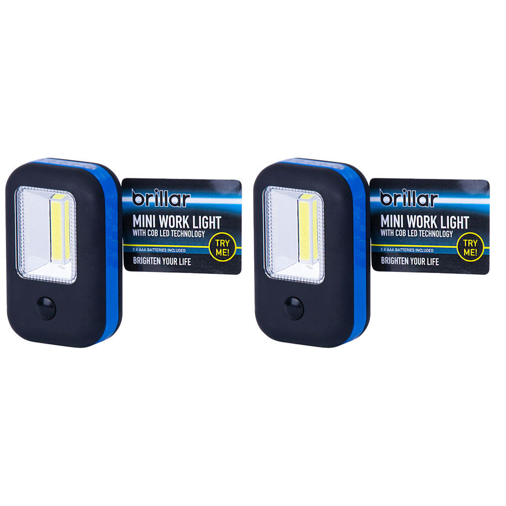 2PK Brillar Mini Work Light - w/ COB LED Technology 200lm Assorted