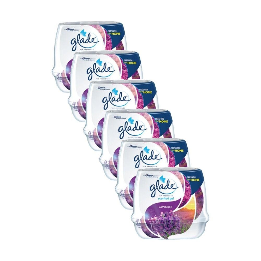 6PK Glade Cone Scented Gel Air Freshener Home Fragrance Lavender 180g