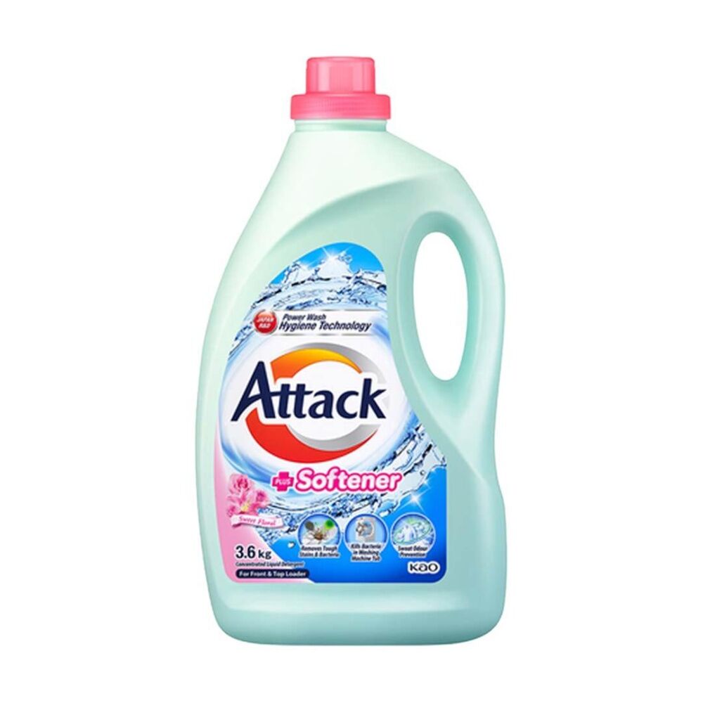 Attack Liquid Washing Machine Cleaning Detergent Plus Softener 3.6kg