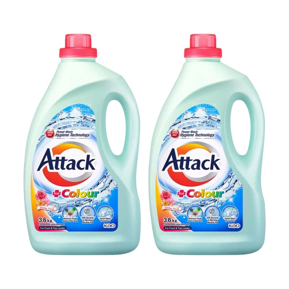 2PK Attack Liquid Washing Machine Cleaning Detergent Plus Colour 3.6kg