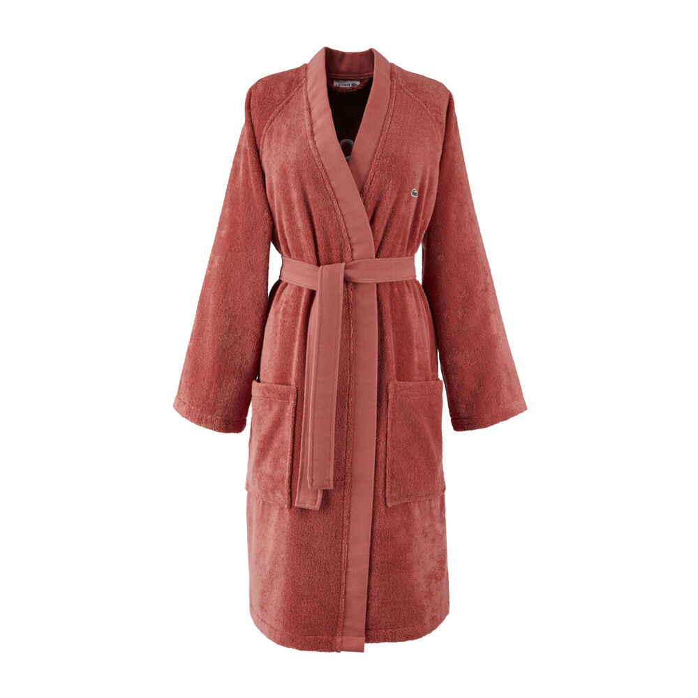 Lacoste LDEFILE 100% Organic Cotton Kimono Bath Robe Sierra