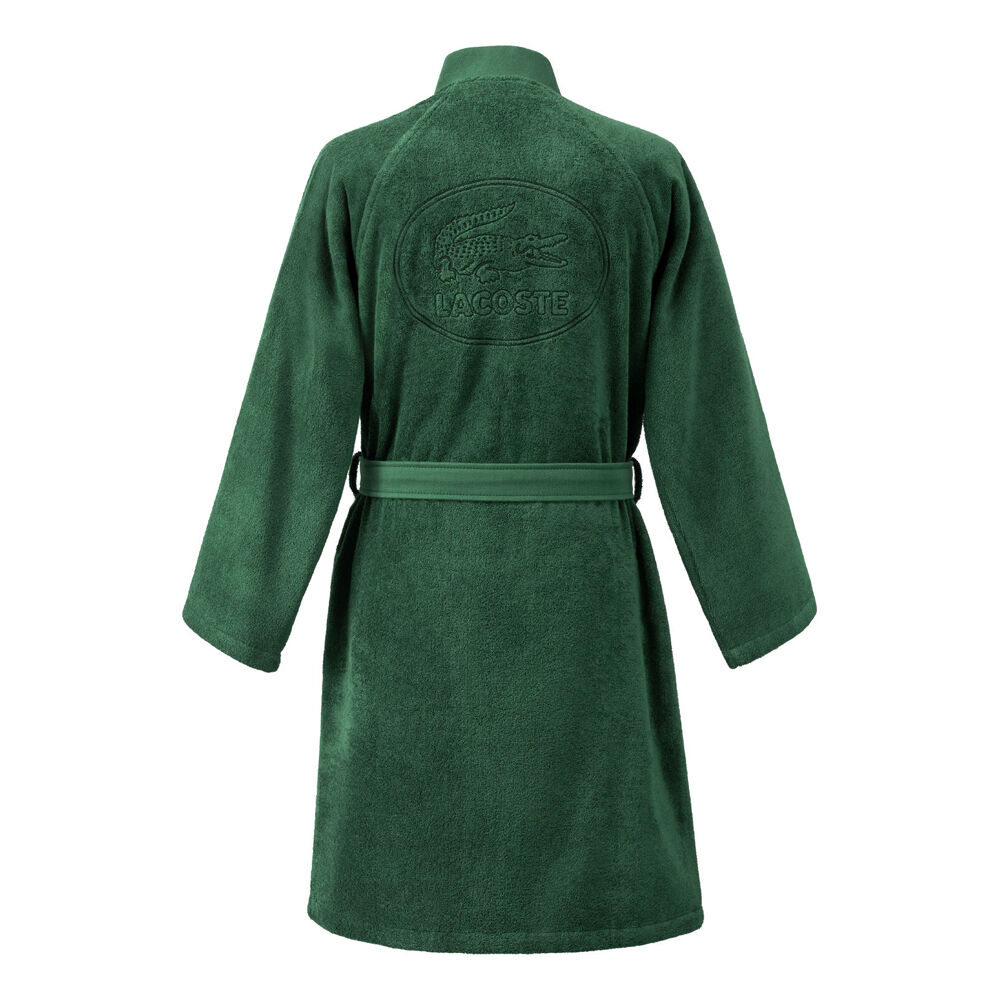 Lacoste LDEFILE 100% Organic Cotton Kimono Bath Robe Vert