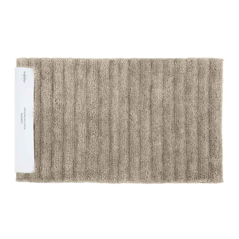 2PK Algodon Polyester Lawson Plush Bath Runner Non-Slip Soft Mat Taupe 50x100cm