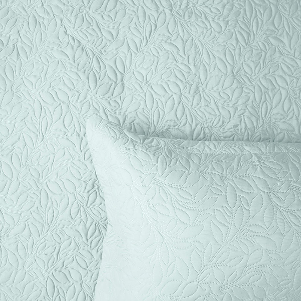 Bambury Single/Double Bed Botanica Coverlet Set Glacier Embossed