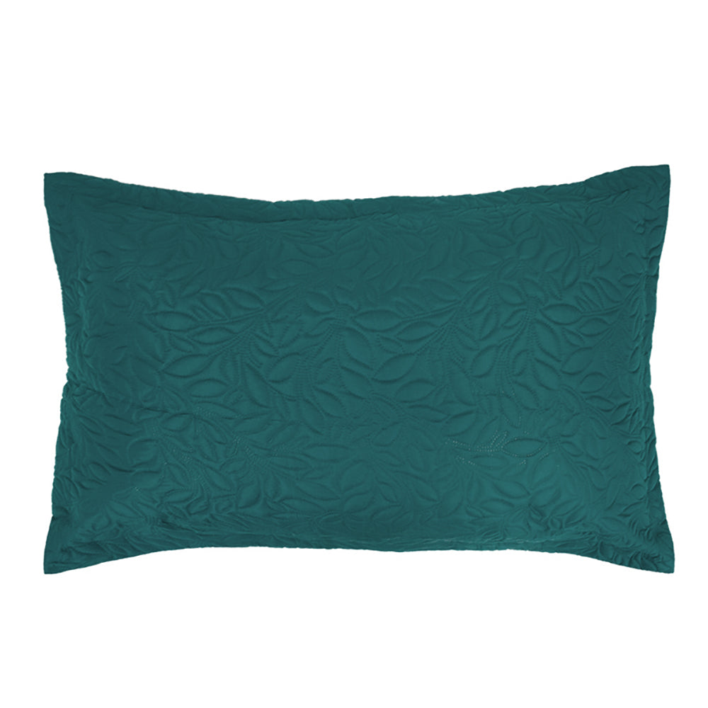 Bambury Single/Double Bed Botanica Coverlet Set Teal Embossed Home