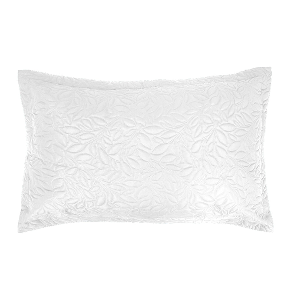 Bambury Single/Double Bed Botanica Coverlet Set White Embossed Home
