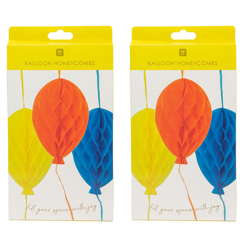 2x 3pc Talking Tables Balloon Honeycombs 26cm Birthday Party Decoration