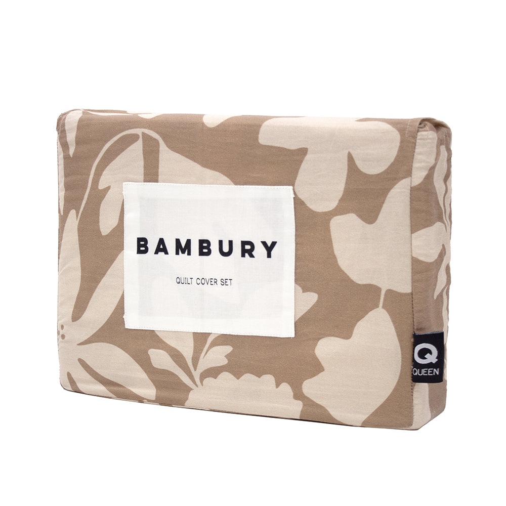 Bambury Queen Bed Quilt Cover Set Muir Soft Touch Woven Home
