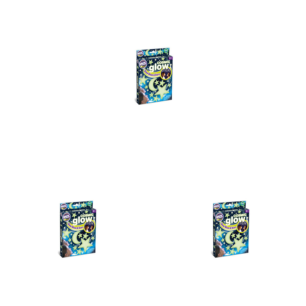3PK Brainstorm Toys Cosmic Glow In The Dark Moon & Stars Kids 3y+