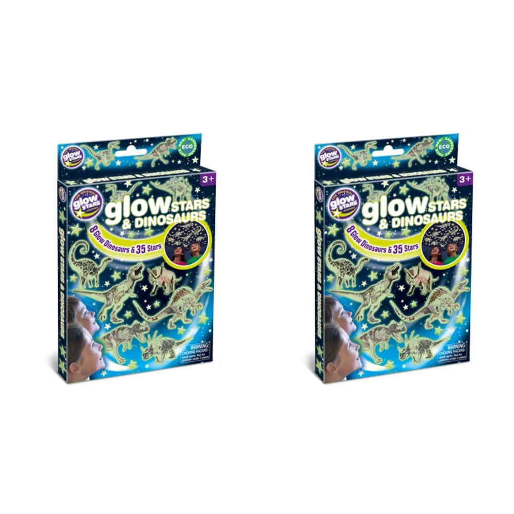 2PK Brainstorm Toys Glow In The Dark Stars & Dinosaurs Kids 3y+