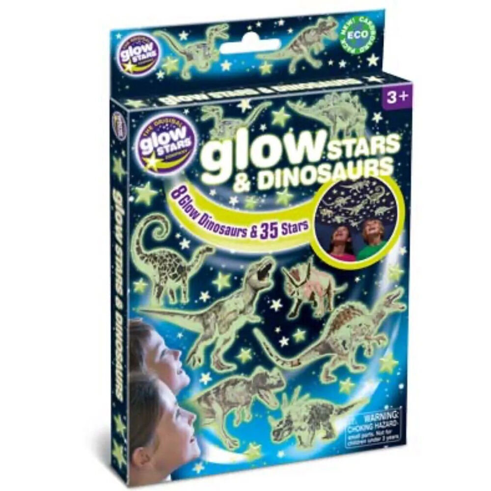 2pc Brainstorm Toys Glow In The Dark Stars & Dinosaurs and Planets Set 3y+