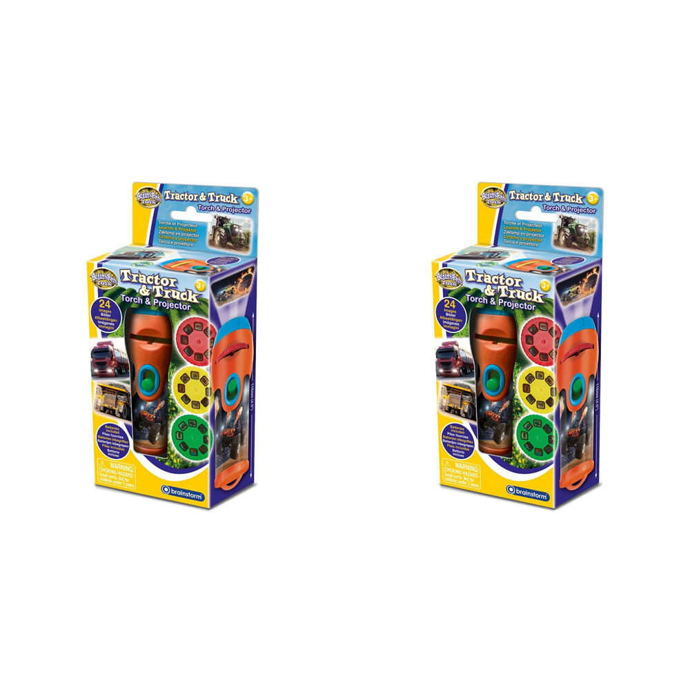 2PK Brainstorm Toys Tractor & Truck Torch & Projector Kids 3y+