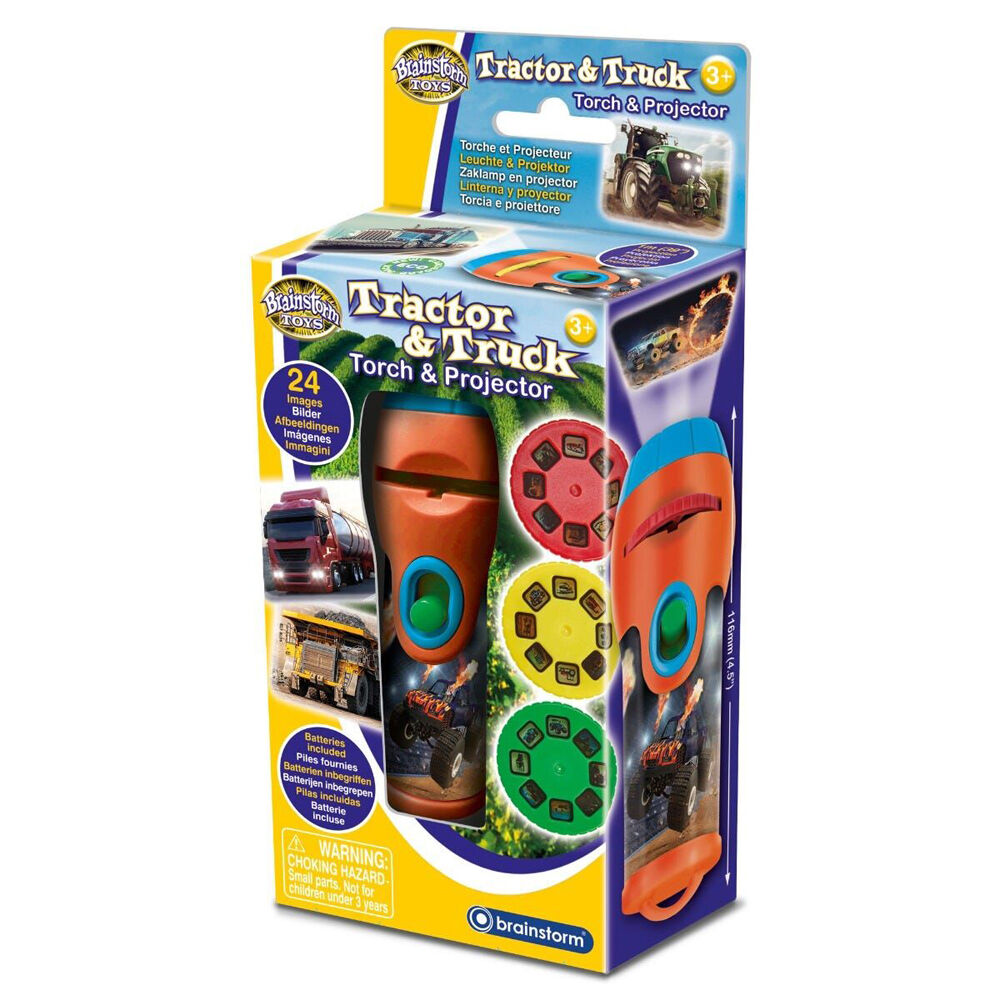 2PK Brainstorm Toys Tractor & Truck Torch & Projector Kids 3y+