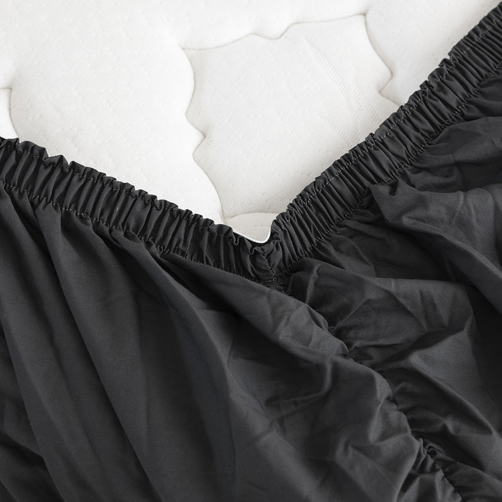 Bambury Size Queen Bed Tru Fit Sheet Set Charcoal Home Bedding