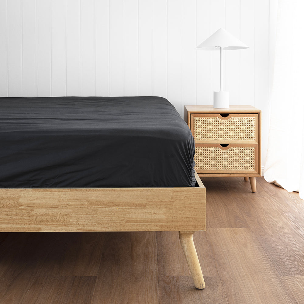 Bambury Size Queen Bed Tru Fit Sheet Set Charcoal Home Bedding